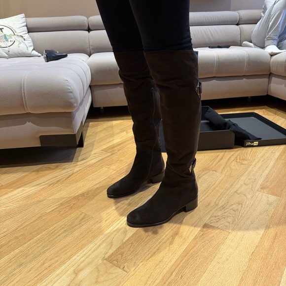 Le Pepe brown suede leather over the knee boots Italian size 37 NEW - Picture 2 of 13